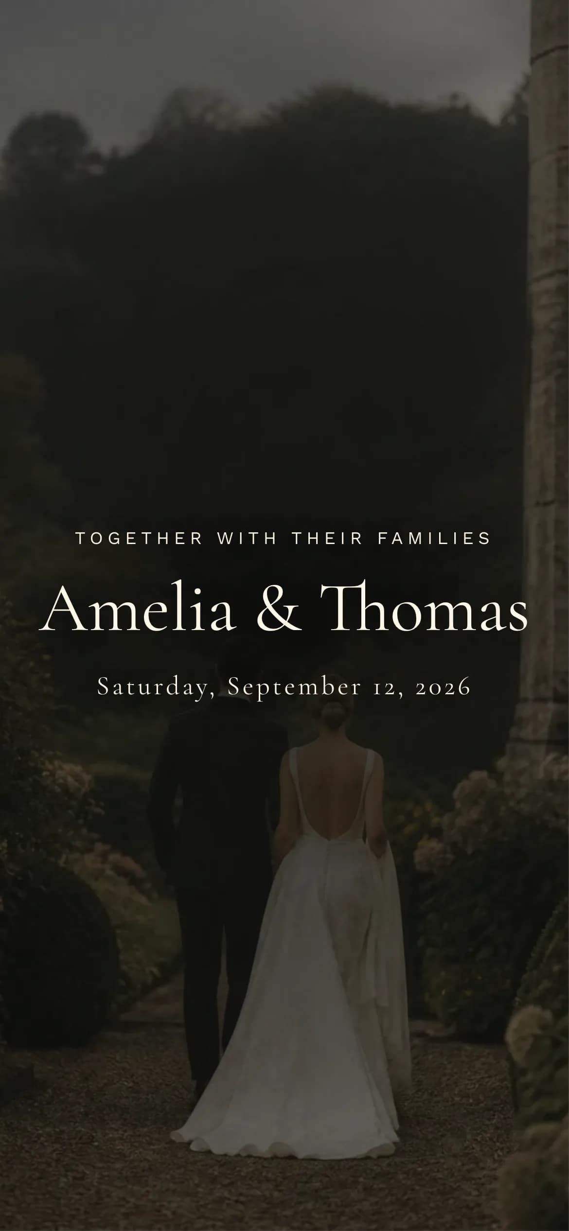 The same Aurelia invitation on a phone, as guests see it.